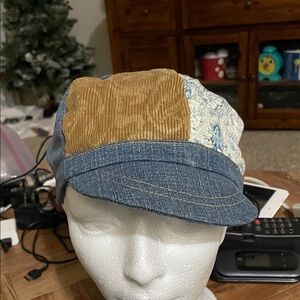 Patchwork Denim and Corduroy Cap reversible